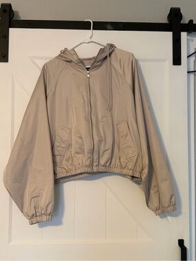 YPB Your Personal Best XL Lightweight Hooded Jacket Tan Beige Full Zip